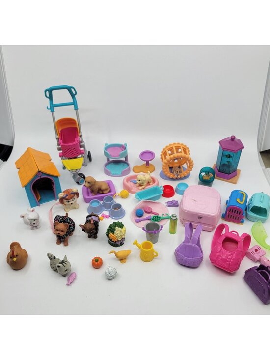 Barbie Other - Barbie Dollhouse Mixed Lot of Playset Accessories - PETS & Animals 48 Pieces